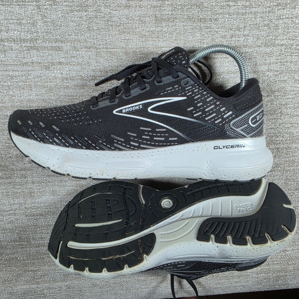 Brooks Glycerin 20 Womens 8.5 Black Wide D Neutral Running Shoes 1203691D059